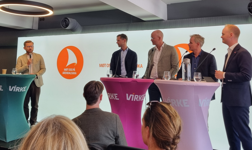 Ordstyrer var Sveinung Rotevatn (Bellona). I panelet: Joachim Amland (Tomra), Henning Martinsen (Trondheim renholdsverk), Karl Johan Ingvaldsen, Kristoffer André Hansen (Plastretur) og statssekretær Kristoffer Hansen fra Klima- og miljødepartementet.